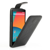 Кожен калъф FLIP с голям клипс за LG Nexus 5 E980 черен